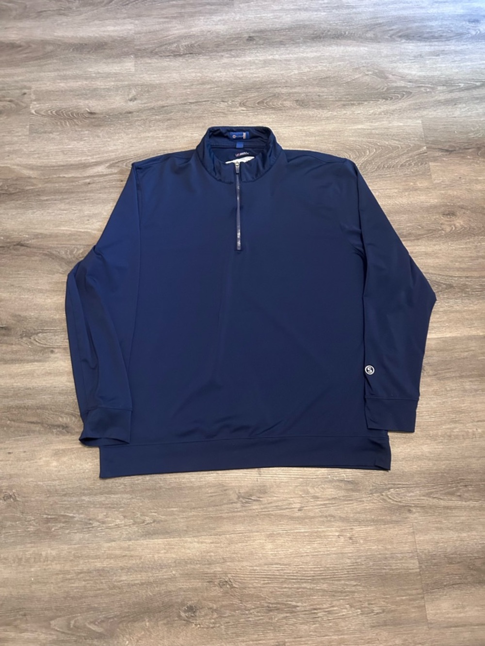 Houston Texans Edgerly Staff Issued Stitch Golf Quarter-Zip Pullover Sz XL Blue